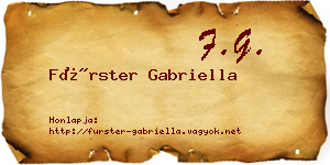 Fürster Gabriella névjegykártya